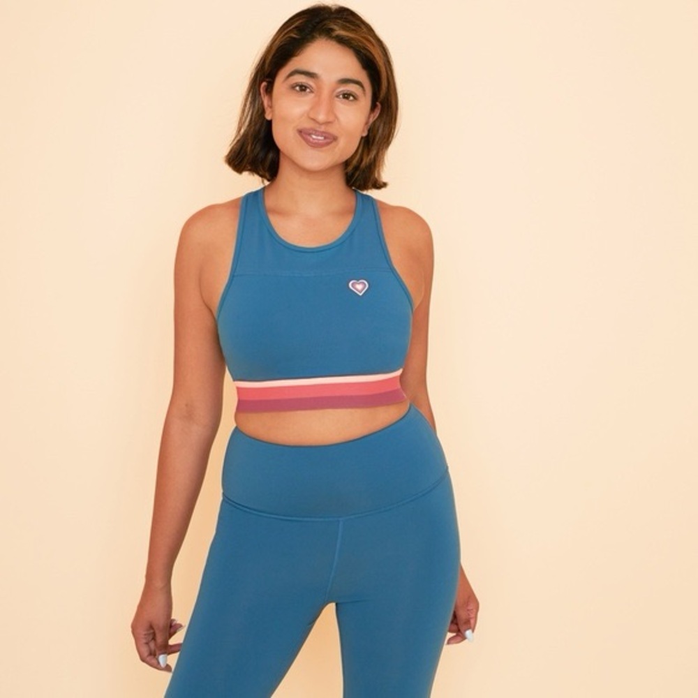 Teal Rainbow Sports Bra